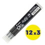 Pilot Recambio Bolígrafo Frixion 0.7 Negro Pack 36 Unidades